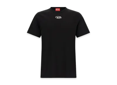 Diesel T-Shirt With Embroidered Oval Logo "Black/White"