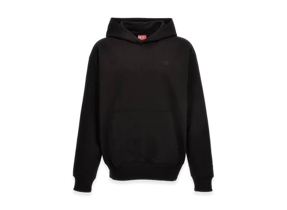 Diesel S-Macs Logo-Embroidered Hoodie "Black"