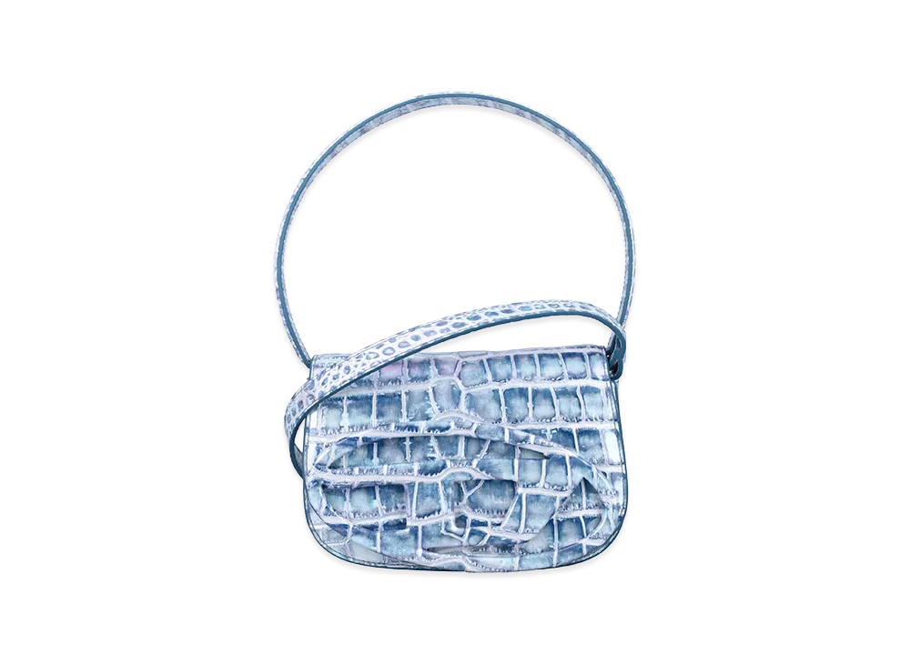 Diesel Women's Leather 1Dr Shoulder Bag "Light Blue"