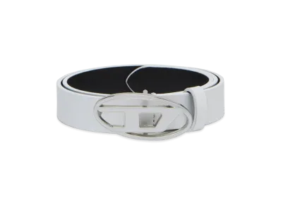 Diesel Women's "Oval D" Buckle Belt "White"