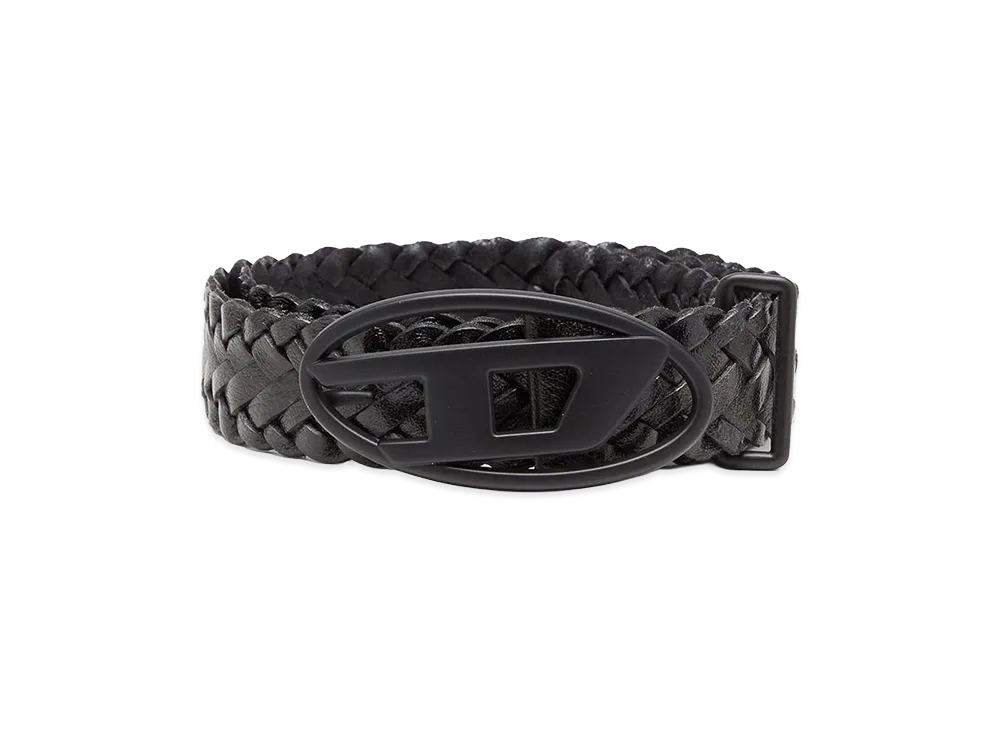 Diesel Belt In Leather With Logo Buckle "Black"