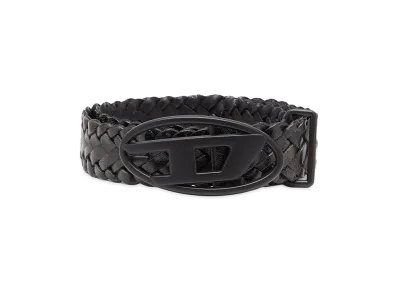 Diesel Belt In Leather With Logo Buckle "Black"
