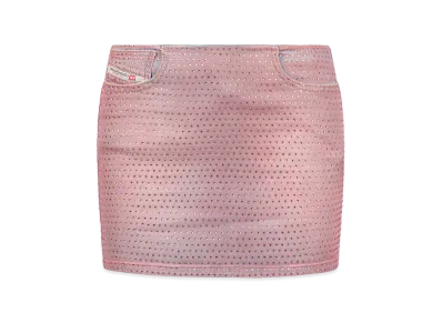 Diesel Women's Denim Skirt With Rhinestones "Pink"