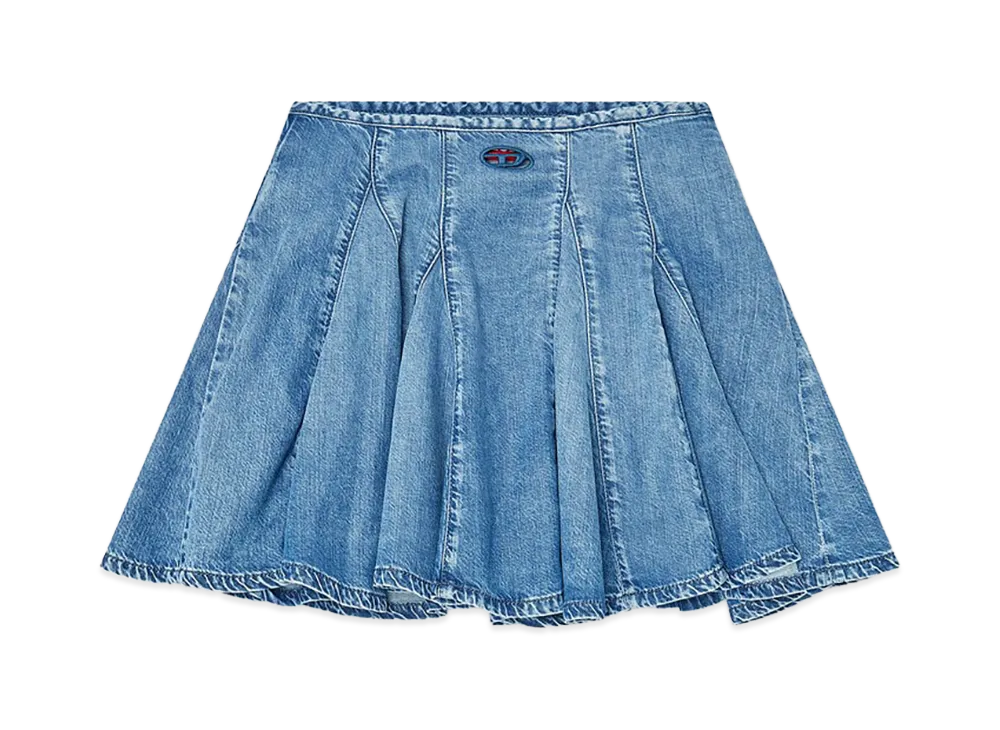 Diesel Women's Pleated Details Mini Skirt "Blue"
