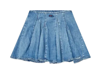 Diesel Women's Pleated Details Mini Skirt "Blue"