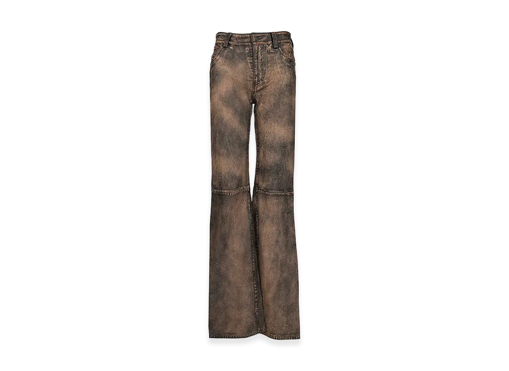 Diesel Women's Leather Trousers "Brown"