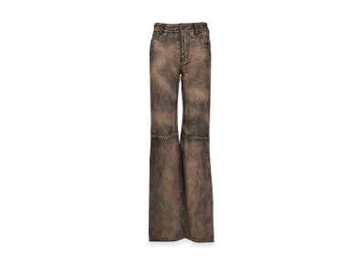 Diesel Women's Leather Trousers "Brown"