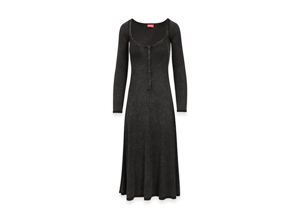 Diesel Women's Shaded Ribbed Jersey Midi Dress "Black"