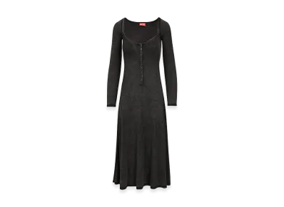 Diesel Women's Shaded Ribbed Jersey Midi Dress "Black"