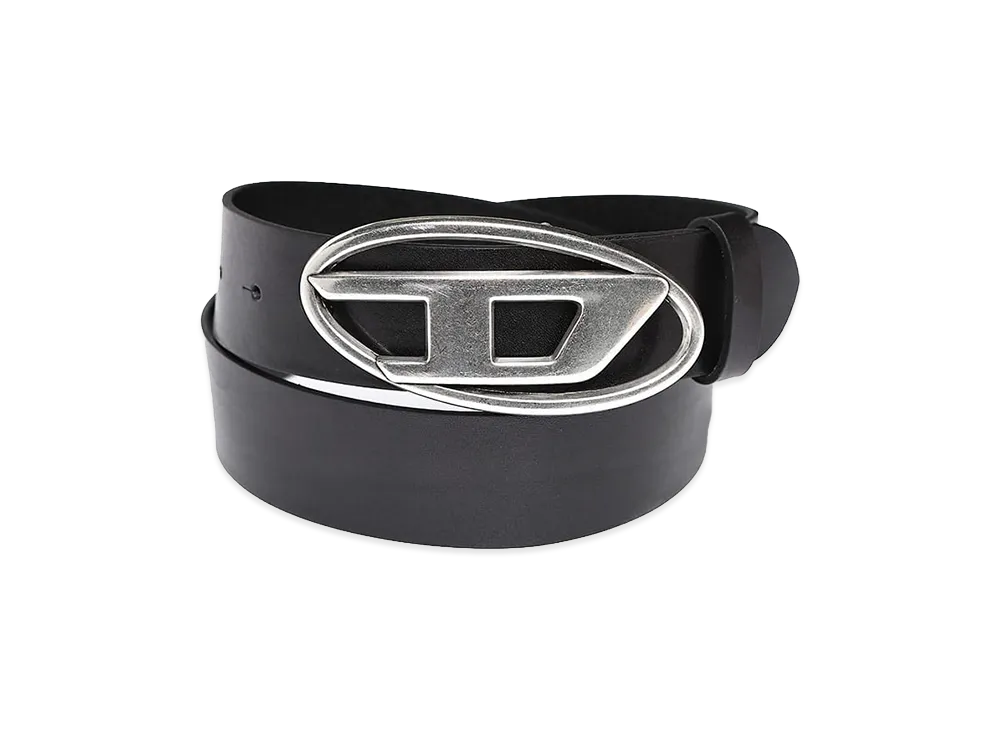 Diesel Pull-Up Leather D Logo Buckle Belt 1DR "Black"