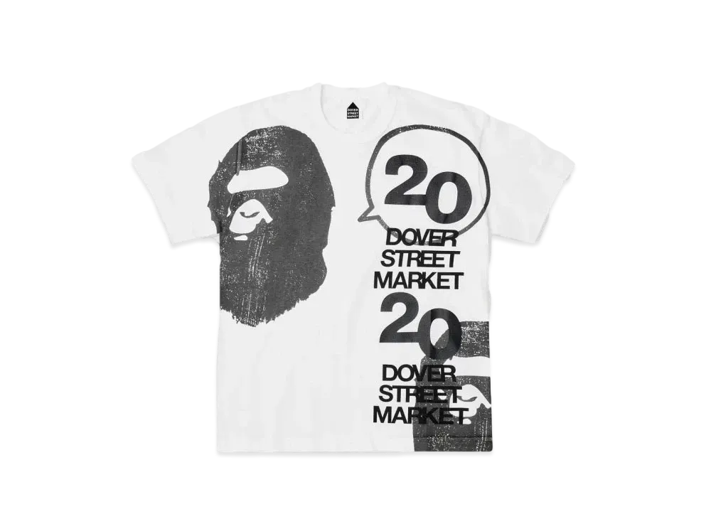 Dover Street Market London x A BATHING APE 20th Anniversary Tee "White"