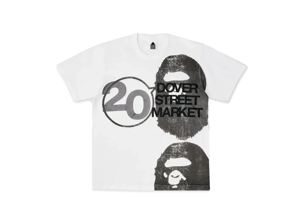 Dover Street Market London x A BATHING APE 20th Anniversary Tee "White"