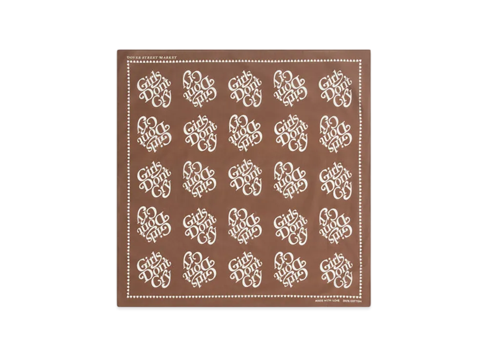 Dover Street Market x VERDY Girls Don't Cry Logo Bandana "Brown"