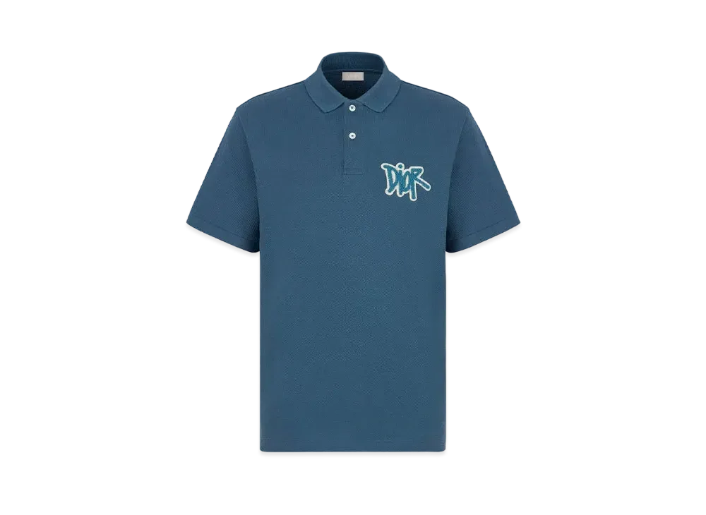 Dior x Shawn Stussy Oversized Polo Shirt "Blue"