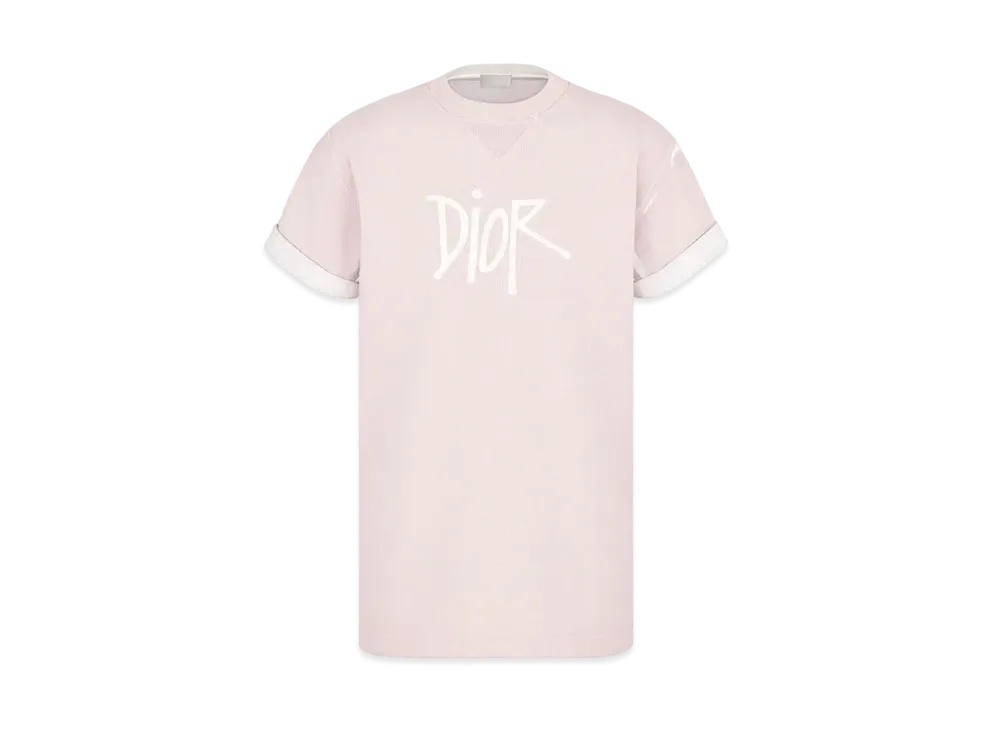 Dior x Shawn Stussy Oversized Logo T-shirt "Pink"
