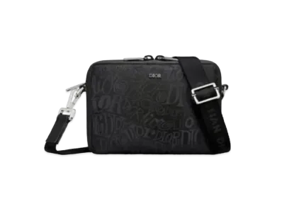 Dior x Shawn Stussy Nylon Jacqured Pouch with Strap "Black"