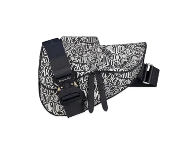 Dior x Shawn Stussy Motif Saddle Bag "Navy"