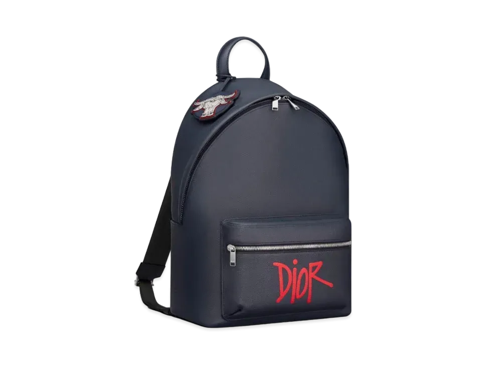Dior x Shawn Stussy Logo Rider Backpack "Navy"