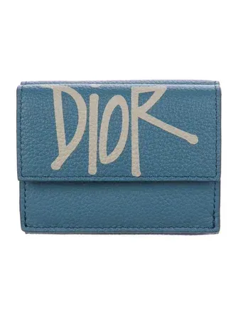 Dior x Shawn Stussy Trifold Wallet "Blue"