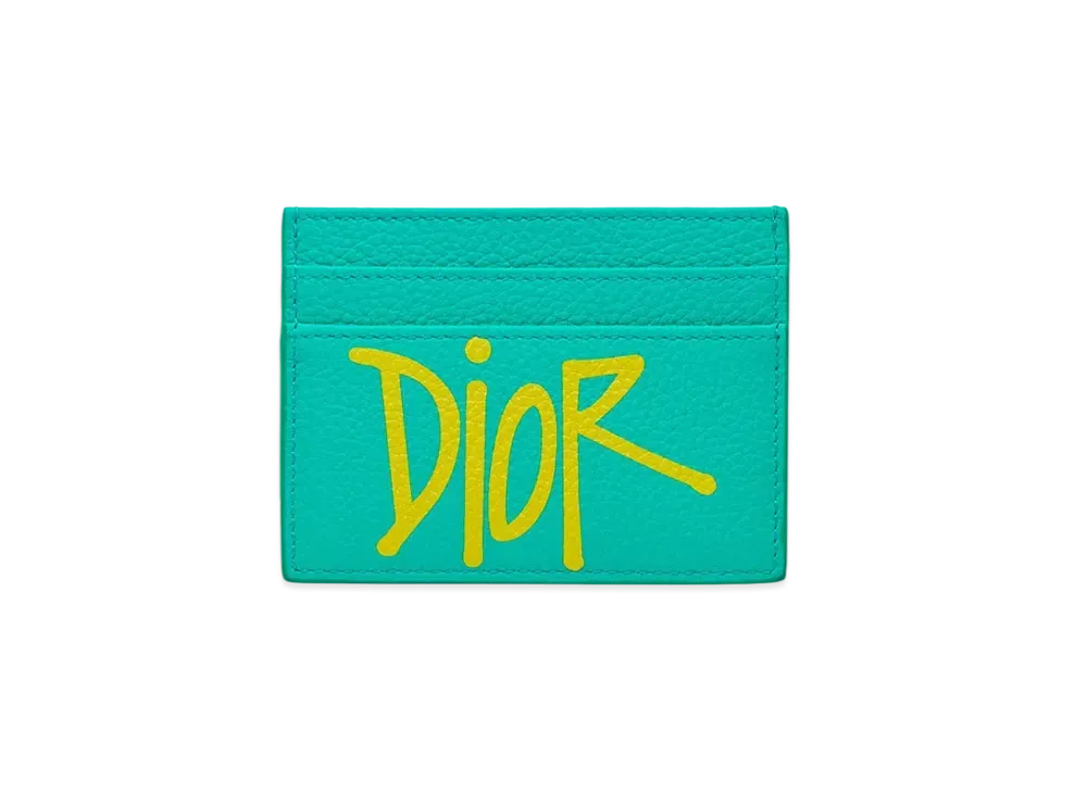 Dior x Shawn Stussy Card Holder (4 Card Slot) "Yellow/Green"