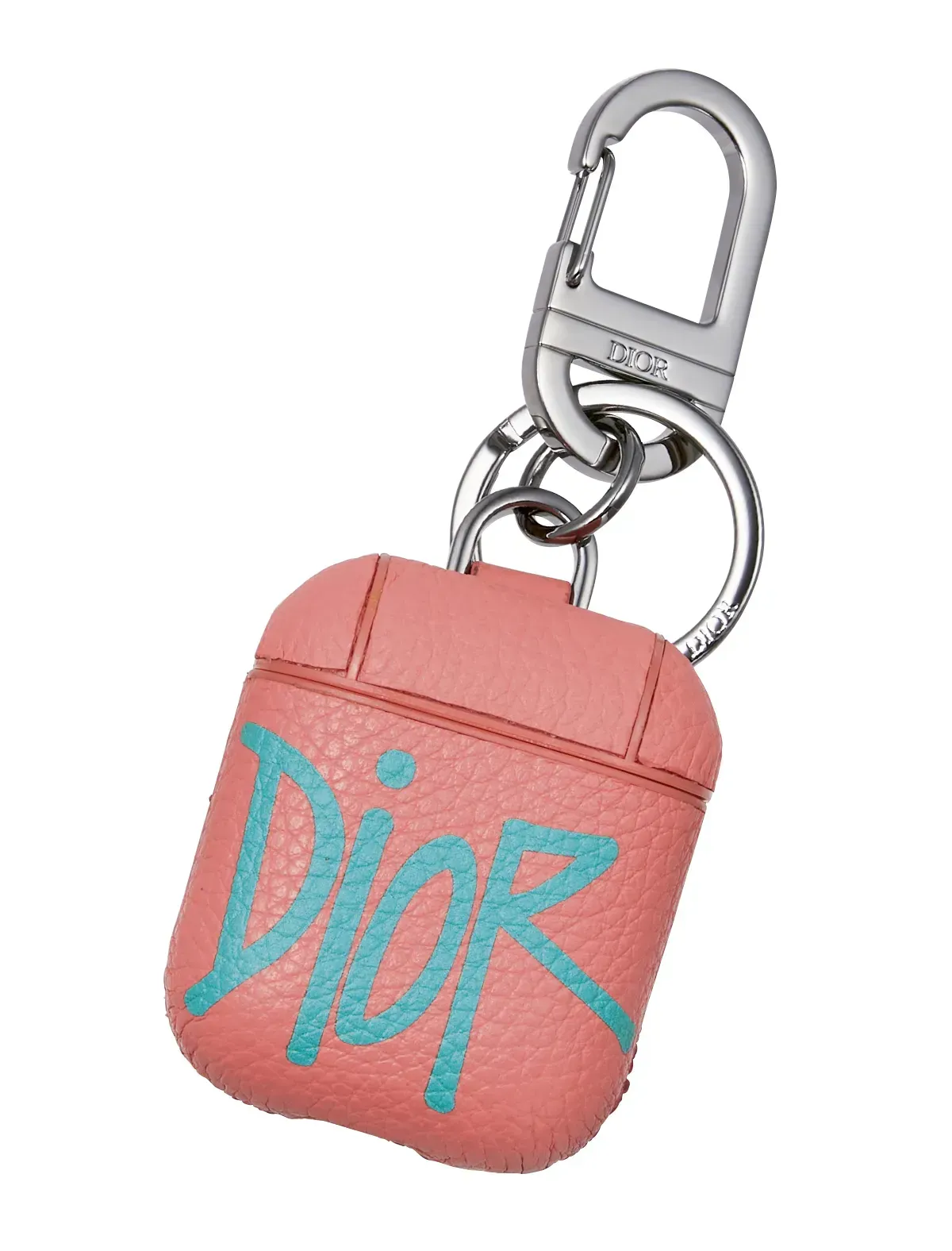 Dior x Shawn Stussy Logo Airpods Case "Pink/Green"