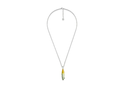 Dior x Shawn Stussy Surfboard Pendant Necklace "Yellow/Green"