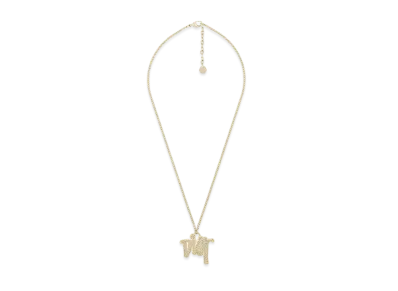 Dior x Shawn Stussy Logo Pendant Necklace "Gold"