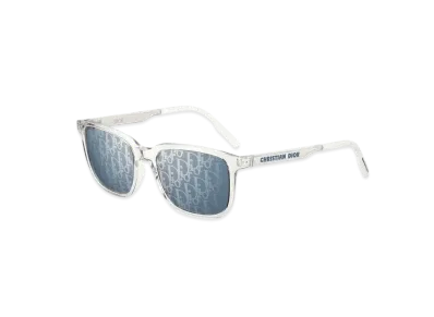 Dior Tag SU Rectangular Sunglasses "Crystal/Silver/Blue/White"