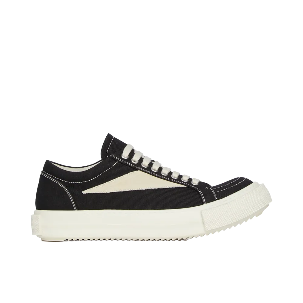 Rick Owens DRKSHDW Vintage Sneaks Overdyed Denim and Suede Leather "Black/Milk"