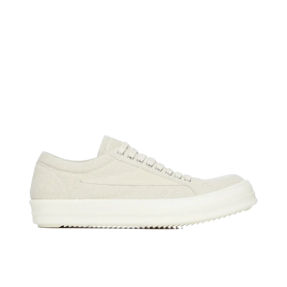 Rick Owens DRKSHDW Vintage Sneaks Overdyed Denim and Suede Leather "Triple Milk"