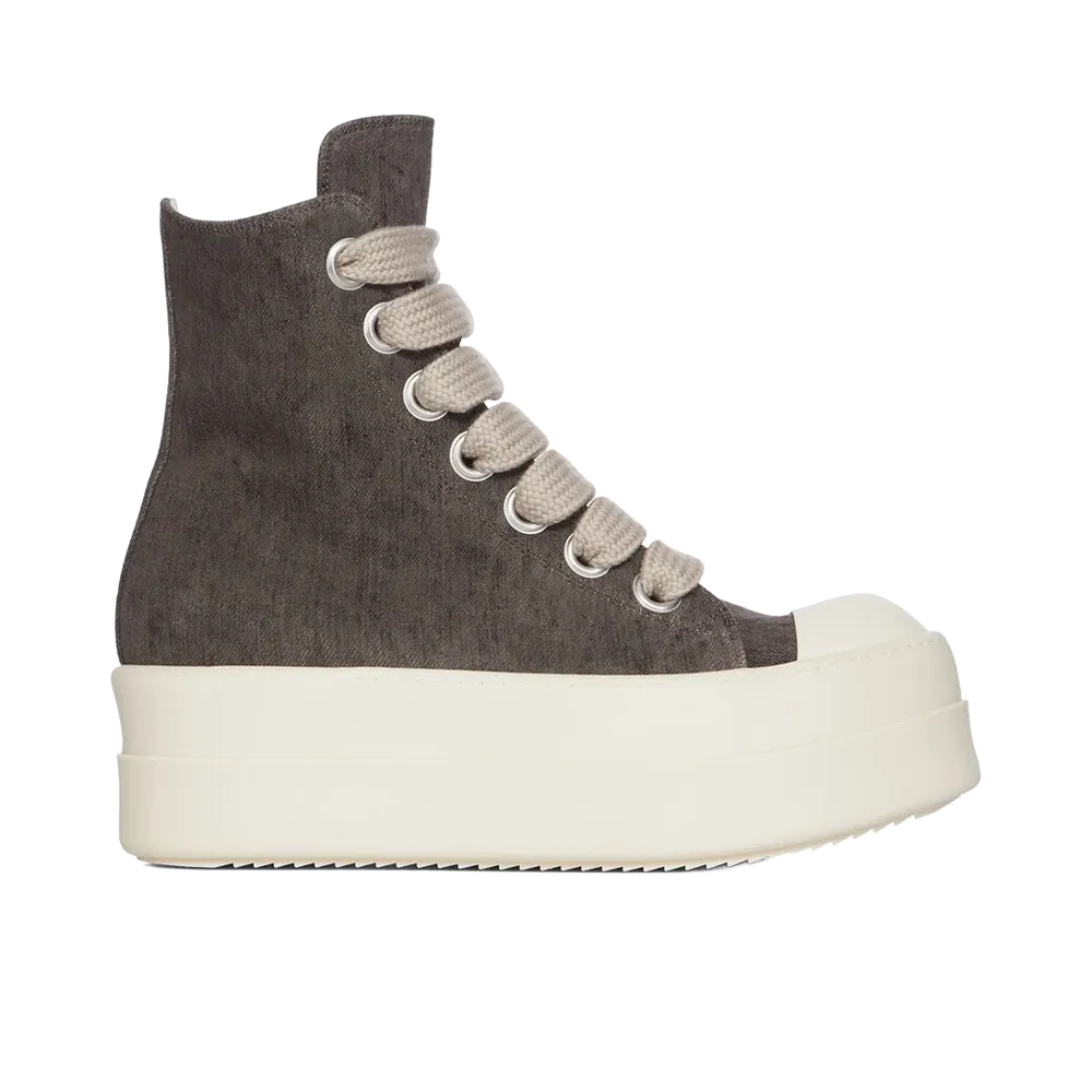 Rick Owens DRKSHDW Mega Bumper Jumbolace Sneaks Dust Wash Denim "Dust/Milk"