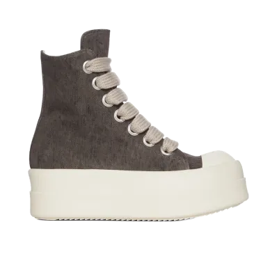 Rick Owens DRKSHDW Mega Bumper Jumbolace Sneaks Dust Wash Denim "Dust/Milk"