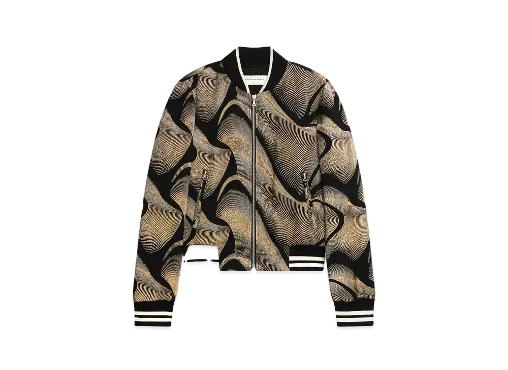 DRIES VAN NOTEN Jacquard Bomber "Black"