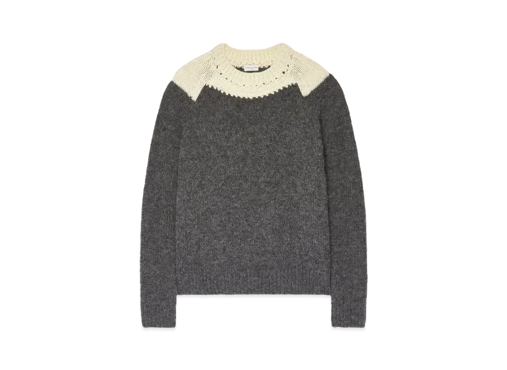 DRIES VAN NOTEN Crochet Wool Sweater "Grey"