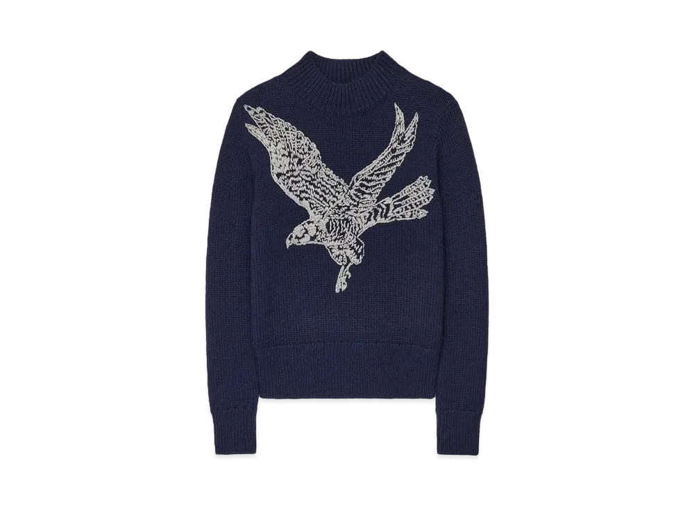 DRIES VAN NOTEN Embroidered Pullover "Navy"