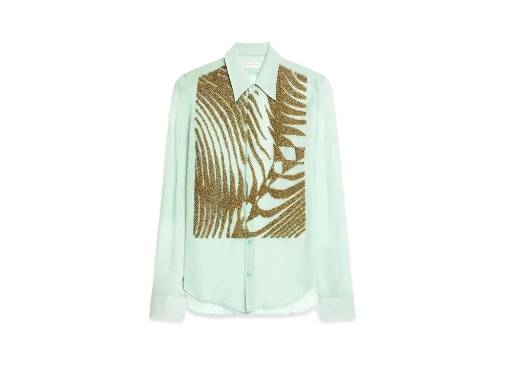 DRIES VAN NOTEN Embellished Shirt "Pistache"