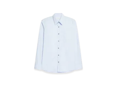 DRIES VAN NOTEN Cotton Fitted Shirt "Light Blue"