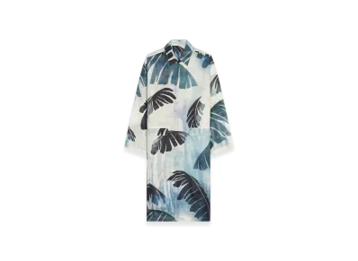 DRIES VAN NOTEN Printed Silk Mac "Navy"
