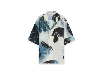 DRIES VAN NOTEN Printed Silk Shirt "Navy"