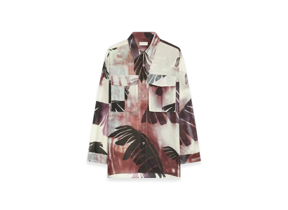 DRIES VAN NOTEN Silk Utility Shirt "Burgundy"