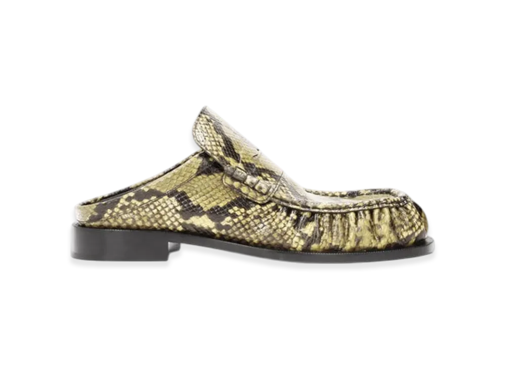 DRIES VAN NOTEN Snake Print Loafers "Green"
