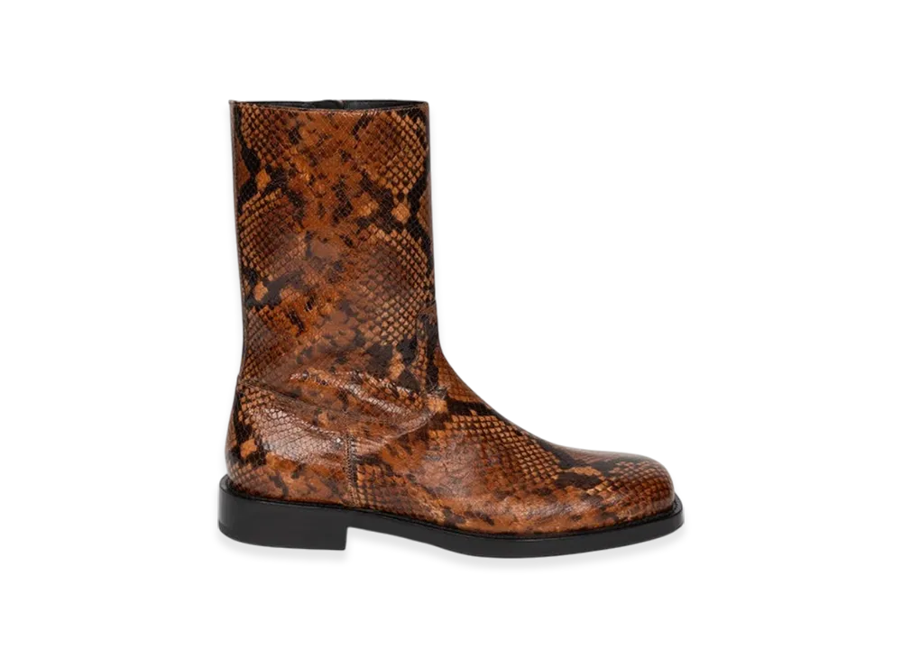 DRIES VAN NOTEN Snake Print Boots "Tan"