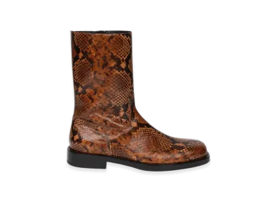 DRIES VAN NOTEN Snake Print Boots "Tan"