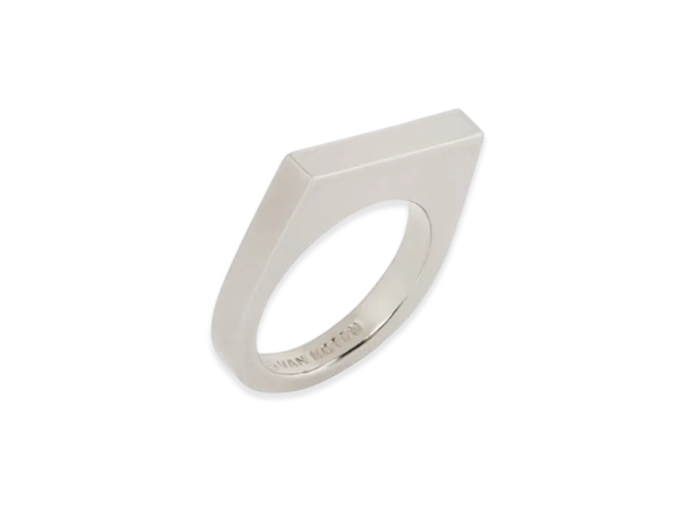 DRIES VAN NOTEN Thin Signet Ring "Antic Silver"