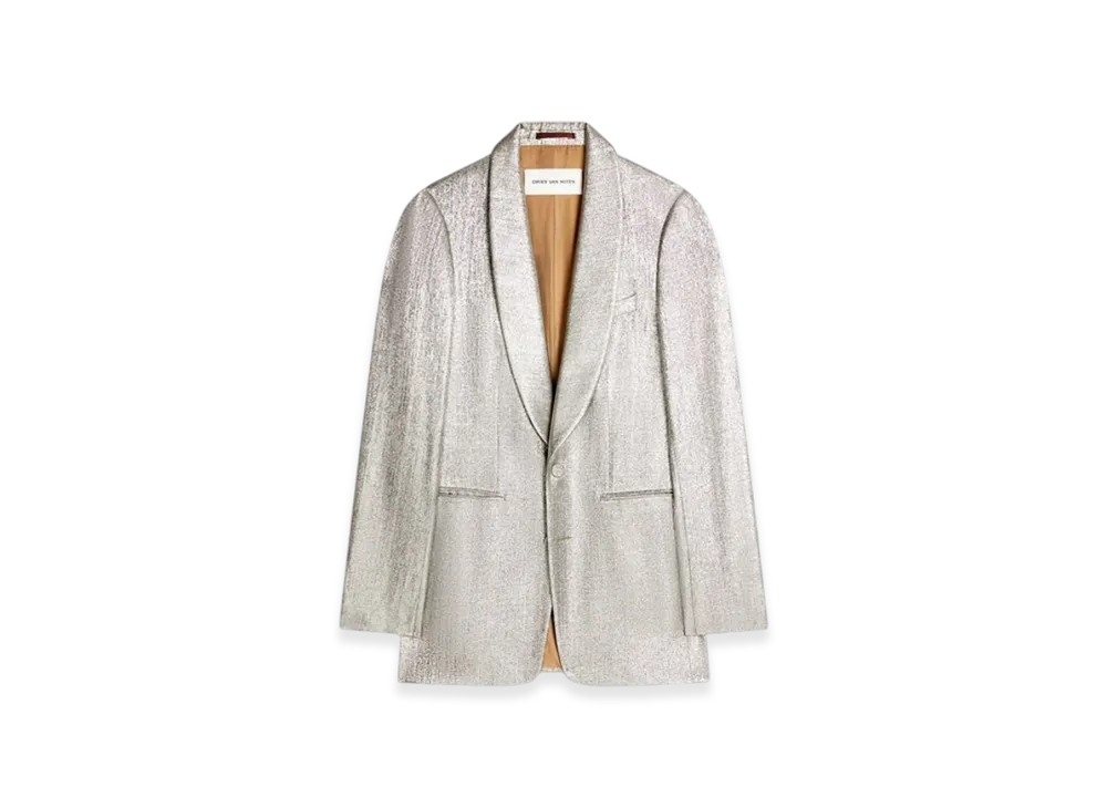 DRIES VAN NOTEN Slim Fit Blazer "Silver"