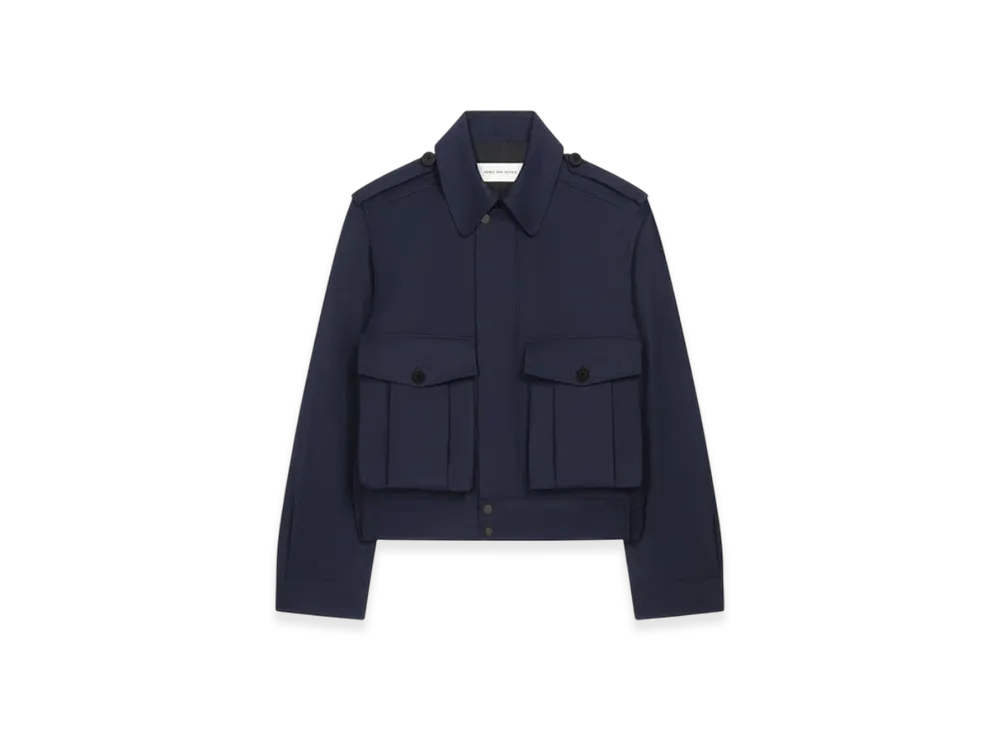 DRIES VAN NOTEN Wool Gabardine Jacket "Navy"