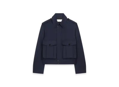DRIES VAN NOTEN Wool Gabardine Jacket "Navy"