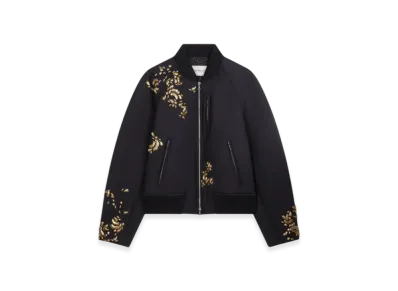 DRIES VAN NOTEN Embellished Bomber "Dark Navy"