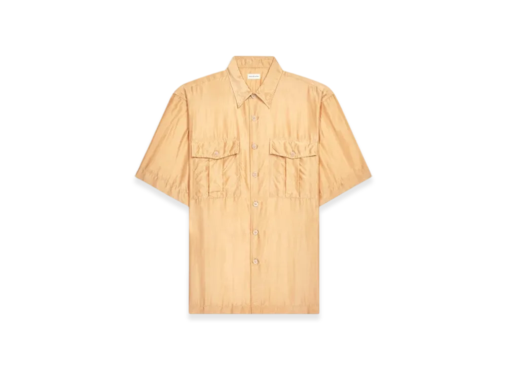 DRIES VAN NOTEN Silk Short Sleeve Shirt "Beige"