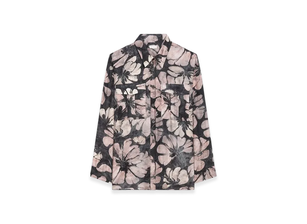 DRIES VAN NOTEN Oversized Silk Shirt "Pink"